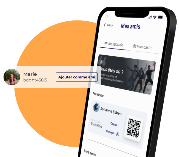 Le module Amis de l'application mobile